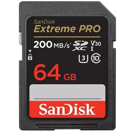 SanDisk Карта пам'яті SD 64GB C10 UHS-I U3 R200/W90MB/s Extreme Pro V30 - фото 1