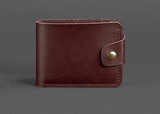 Шкіряне портмоне 4.3 бордове - фото 1