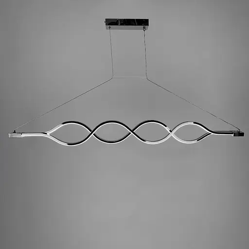 Сучасна срібна люстра Waterlines у двох розмірах Line.F Довжина 100 см - фото 5