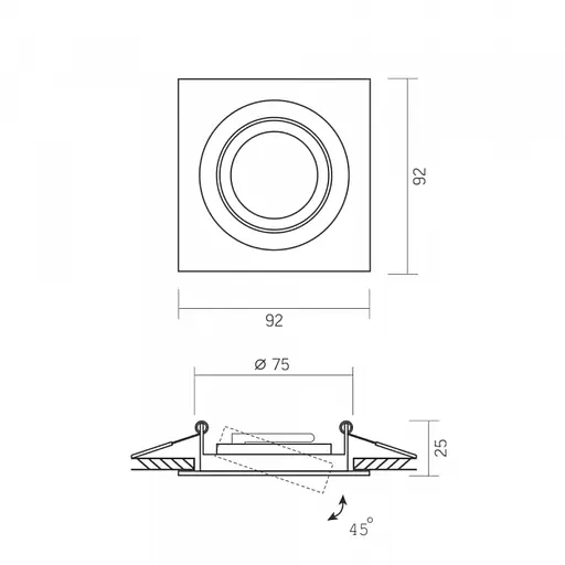 Світильник Videx під лампу GU10 врізний Квадрат Білий VL-SPF08S-W - фото 4