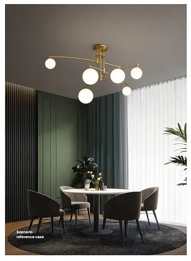 Светодиодная люстра Жемчужина 8818 (Золотистая) на 9 плафонов - фото 5