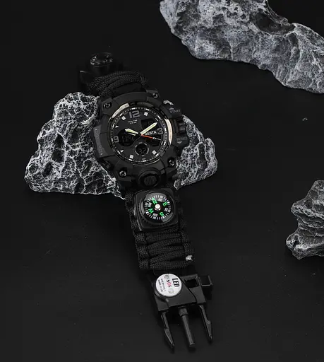 Наручные часы мужские с компасом Besta Life Pro AllBlack Черный (3085) - фото 7