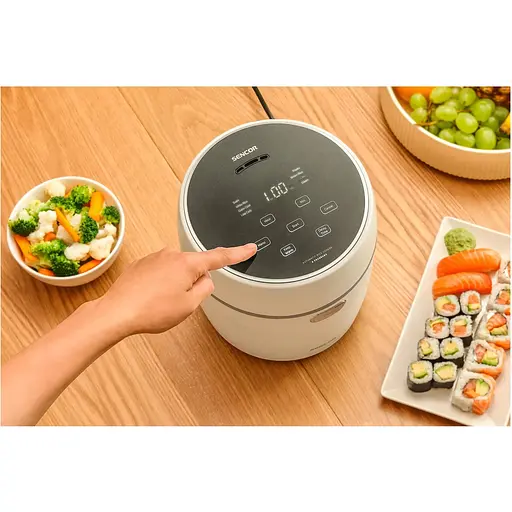 Рисоварка Sencor 350Вт, чаша 0.6л, сенсорне керування, 8 програм, пластик, білий - фото 10
