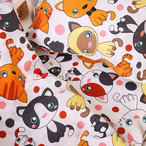 Комплект постільної білизни MirSon Бязь 20-0035 Colored kittens 220х240 білий (2200010269857) - фото 2