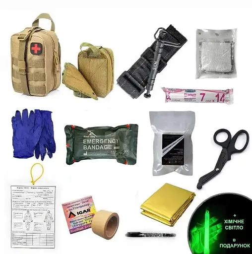 Аптечка укомплектованная (базовая) №1 Rescue Ready в подсумке с быстрым сбросом - фото 1