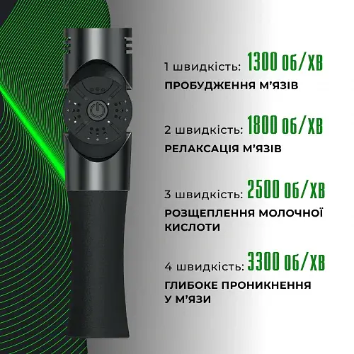 Перкусійний м'язовий масажер Booster Pro 3 (6 насадок) - фото 3
