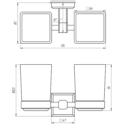 Стакан TOPAZ TКВ 9928A-BL - фото 2