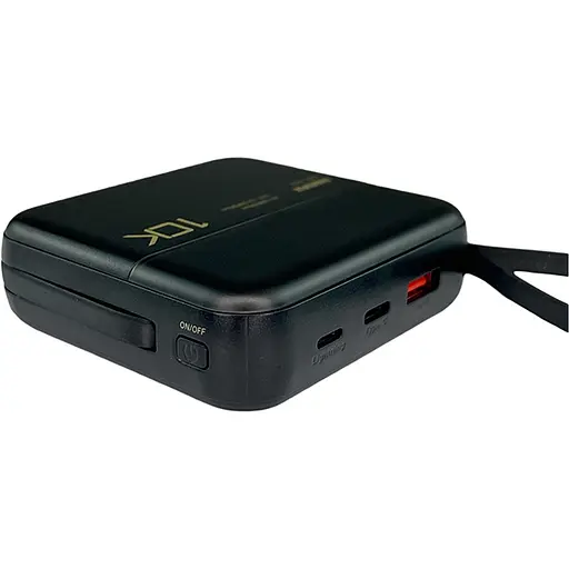 Павербанк Remax RPP-602 / 10000 мАг / до 22.5 Вт / USB-A, USB-C, Lightning / PD + QC / З кабелем / Чорний - фото 4