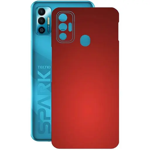 Защитная пленка StatusSKIN для Tecno Spark 7T Корпус Винил красная матовая - фото 1