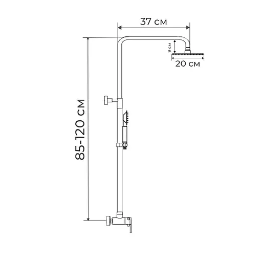 Душова система Champion SUS-003-J CH0325, Нержавіюча сталь - фото 2