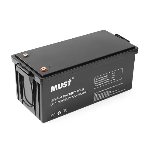 Аккумулятор Must LiFePO4 LP15-24200 25.6V 200Ah, 5,12kWh, BMS100A@4S