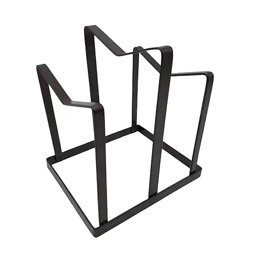 Тримач органайзер настільний кухонний для кришок каструль на 2 відділення, Kitchen Master Чорний 86192 - фото 1