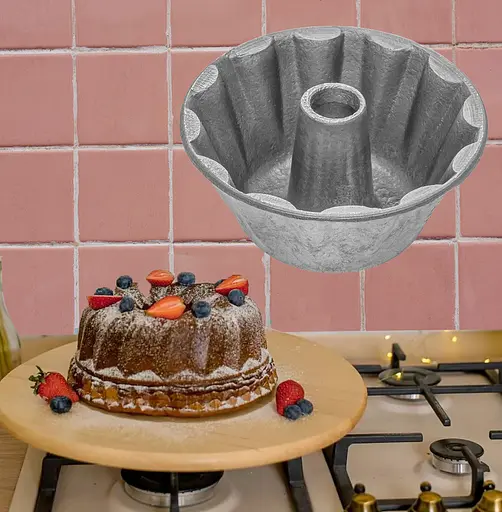 Форма алюмінієва для випікання кексу ромової баби "Ром-баба" з втулкою 10x6x4.3 см, Хлібпром 84083 - фото 2