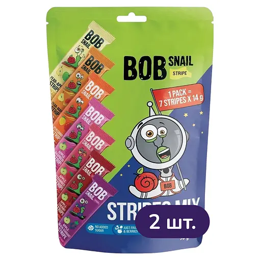 Натуральные конфеты Bob Snail Stripes Mix 196 г (2 шт. х 98 г)