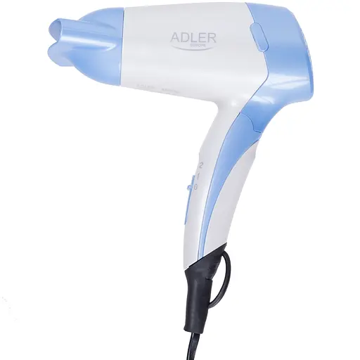 Фен Adler AD 2222 white 1200Вт/ 2 швидкості/ насадки - 1 шт./ складна ручка - фото 3