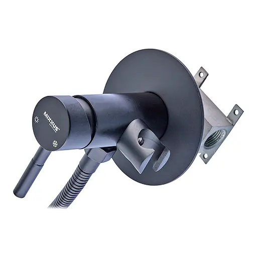 Гігієнічний душ прихованого монтажу Mixxus SUS-333 Black MI6036, Чорний матовий - фото 2