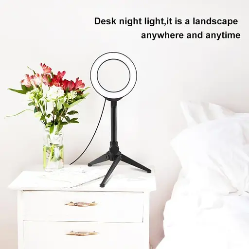 Кільцева USB LED лампа Puluz PKT3084B 4.7" + настільний штатив - фото 7