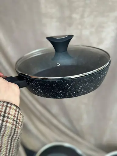 Сковорода с мраморным покрытием Edenberg EB-5717 сковорода с крышкой 28 см Черный - фото 4