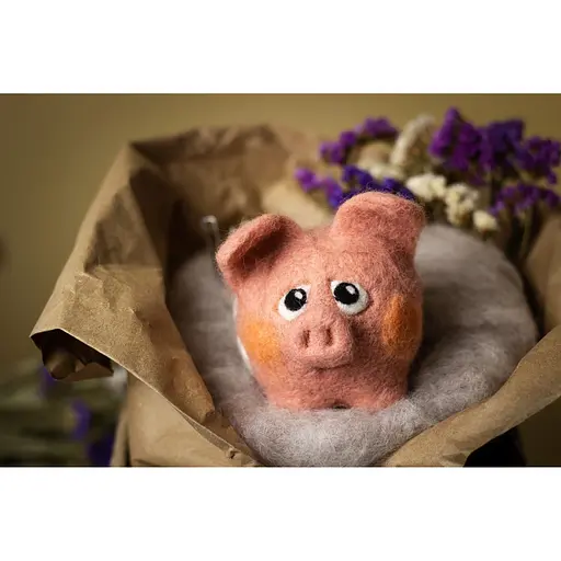 Набір для творчості "Свинка" УМНЯШКА ВАЛ-007 валяння іграшки - фото 5