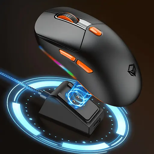 Беспроводная мышь MEETION GW38 2.4G+Bluetooth с магнитной зарядкой черная - фото 16