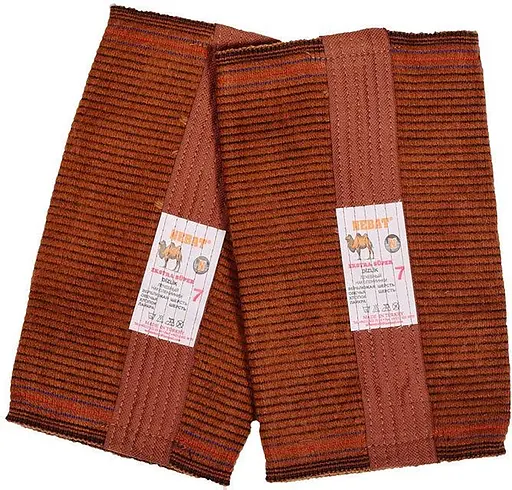 Зігрівальні наколінники (пара) з верблюжої вовни еластичні, лікувальні, для суглобів і колін для роботи на холоді 7 (2XL) 81885 - фото 1