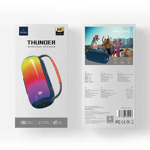 Bluetooth Колонка WIWU H6 Thunder Wireless Speaker Blue - фото 6
