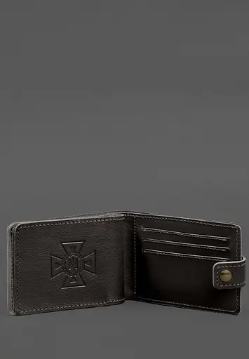 Кожаная обложка-портмоне на удостоверение ГСЧС темно-коричневая - фото 4