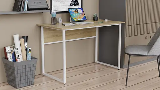 Компьютерный стол Ferrum-decor Коди 75x100x70 белый ДСП Дуб Сонома 16мм (FRD-101212)