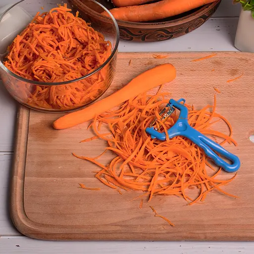 Ніж для нарізки соломкою овочів та фруктів (для корейської моркви) 13 см, Kitchette Червоний 83879 - фото 8