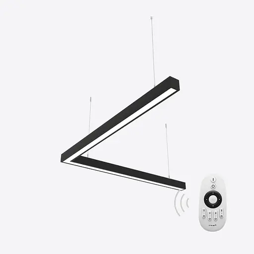 Керований кутовий світлодіодний світильник X-LED 80ВТ чорний (800*800*43) LSNA-80db - фото 1