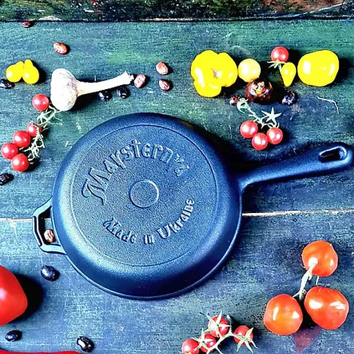 Сковорода чугунная с литыми ручками Maysternya Ø16 см подходит для индукционных плит Черный 88250 - фото 7
