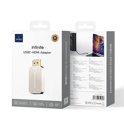 Переходник WIWU Wi-HB004 Infinite USB-C to HDMI Silver - фото 5