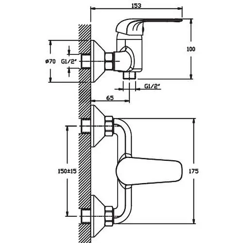 Смеситель для душа Haiba DARIO 003 (HB0871) - фото 2