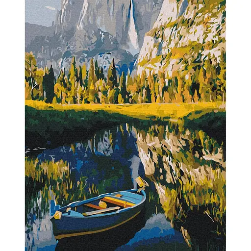 Картина за номерами Човен серед гір Brushme 40x50 см кольоровий 000277144