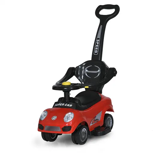 Каталка-толокар Bambi Racer M 5784-3 с родительской ручкой и музыкой, красный - фото 3