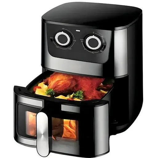 Аэрофритюрница Rainberg RB-2269 аэрогриль електрическая фритюрница с таймером 10 програм 8 л Черный 4200 Вт - фото 2