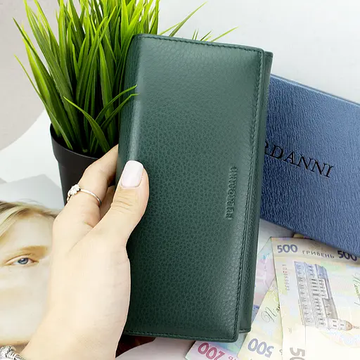Гаманець жіночий шкіряний Fuerdanni 1180 зелений на магнітах - фото 8