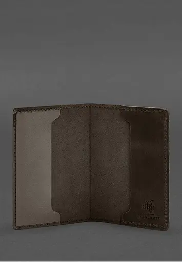 Кожаная обложка для военного билета офицера запаса 8.2 темно-коричневый Crazy Horse - фото 3