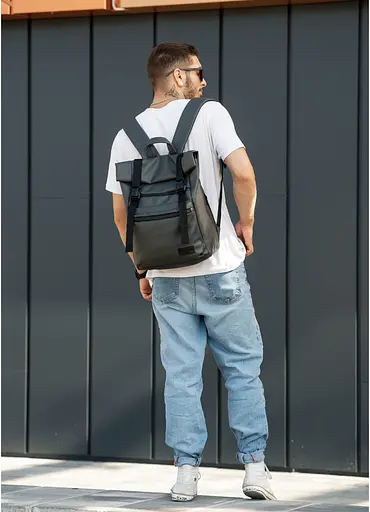 Чоловічий рюкзак Sambag RollTop Zard графітовий 31 х 30 х 16 см (24238009m) - фото 6