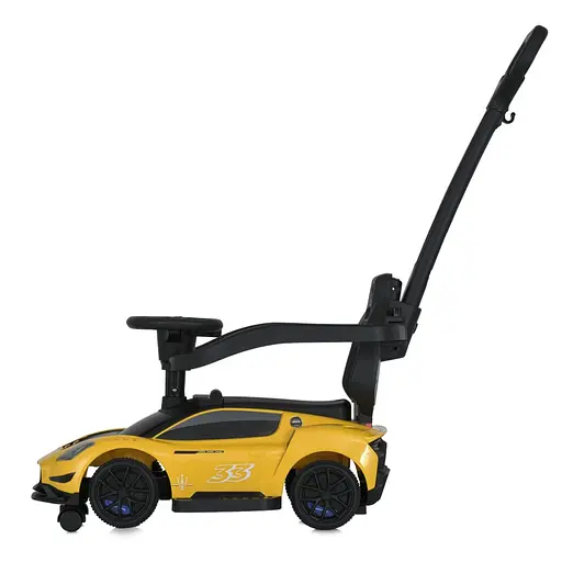 Детская каталка-толокар 2 в 1 M 5106-6 желтый, с родителькой ручкой - фото 3