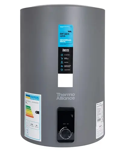 Водонагреватель электрический Thermo Alliance, 2 кВт, сухой ТЭН, 50 вертикальный, цилиндрический, серый (D50V20J2(D)KG) - фото 1