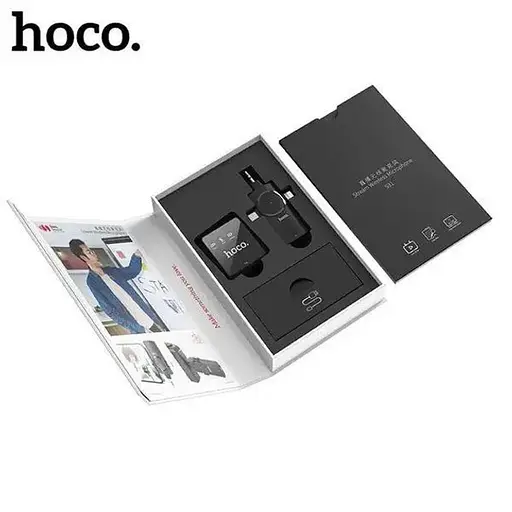 Микрофон петличка беспроводной HOCO S31 Stream Wireless Microphone + Receiver 3in1 (USB-C 3.5mm Lightning) - фото 4
