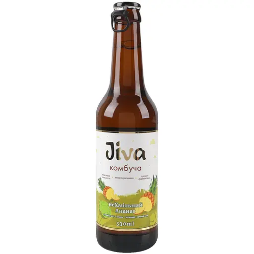 Напій Jiva Комбуча Exotic неХмільний Ананас з соком ананасу та екстрактом хмелю 330 мл - фото 1