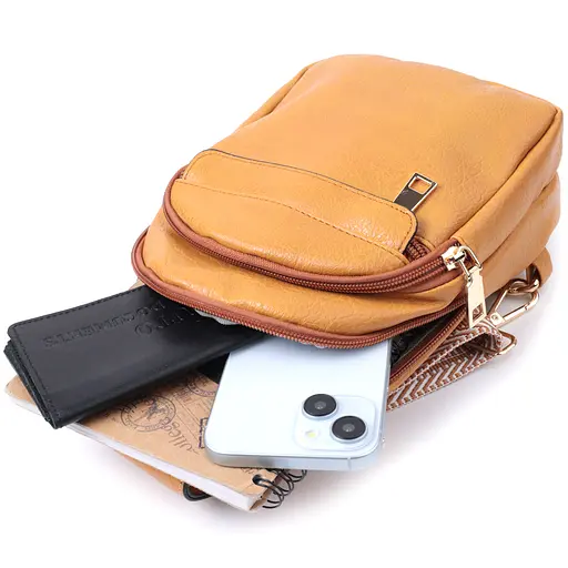 Женская сумка Vintage через плечо с отверстием для наушников из экокожи 17х27х6.5 см sum0026979 - фото 8