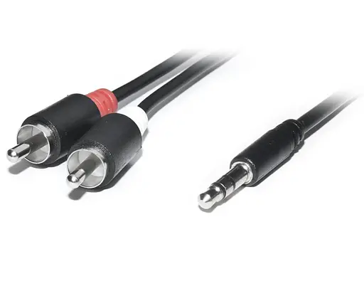 Готовий аудіо кабель miniJack 3,5 Stereo - 2xRCA REAL-EL Audio Pro Series 1,8 м - фото 2