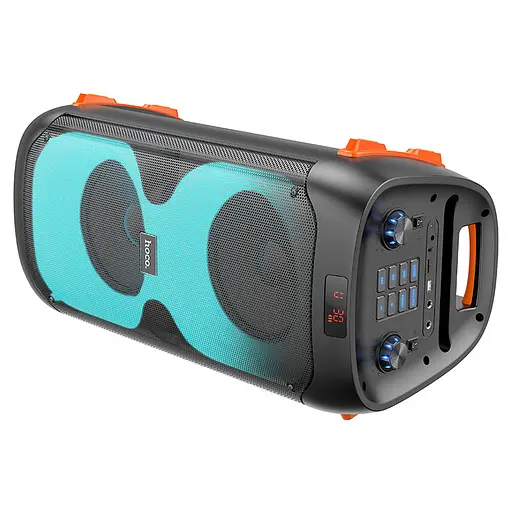 Портативная колонка HOCO BS53 Manhattan wireless dual mic outdoor BT speaker Black - фото 4