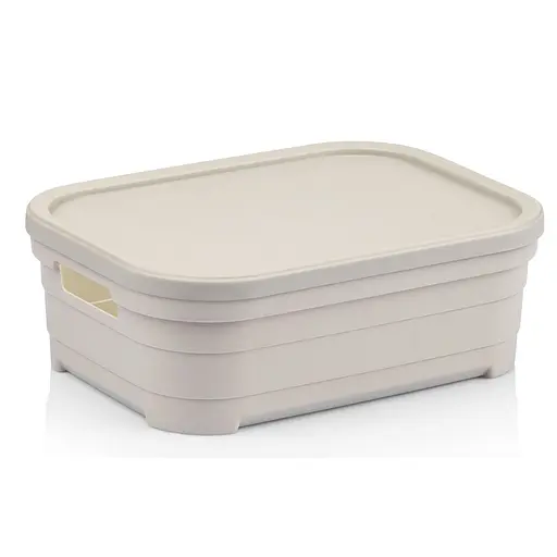 Корзина Idea Home Pyramid с крышкой 8.2 л 36x24x12.5 см бежевая (00642 Bej)