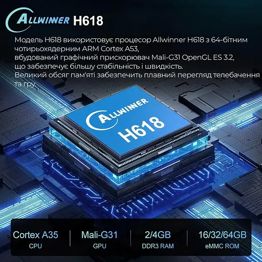 Vontar H618 4/64Gb, Смарт ТВ приставка медіаплеєр Android SmartTV Box 8K HDR, YouTube та фільми без реклами, налаштування Android TV у подарунок - фото 4