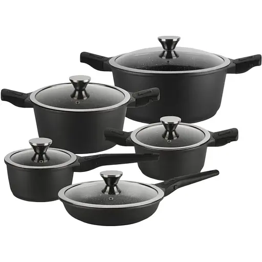 Набір каструль з кришками та сковородою Edenberg EB-5632, 12 предметів - фото 1