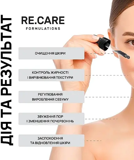 Сироватка-детокс для обличчя Re.Care Formulations Detox Charcoa, Acids & Niacinamide Serum 30 мл - фото 4
